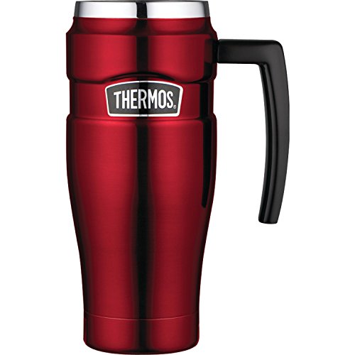Thermos Stainless Steel King 16 Ounce Travel Mug with Handle, Cranberry, only $19.12