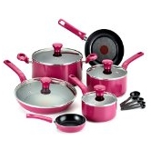 T-fal C729SE Excite Nonstick Thermo-Spot Dishwasher Safe Oven Safe PFOA Free Cookware Set, 14-Piece, Pink $59.37 FREE Shipping