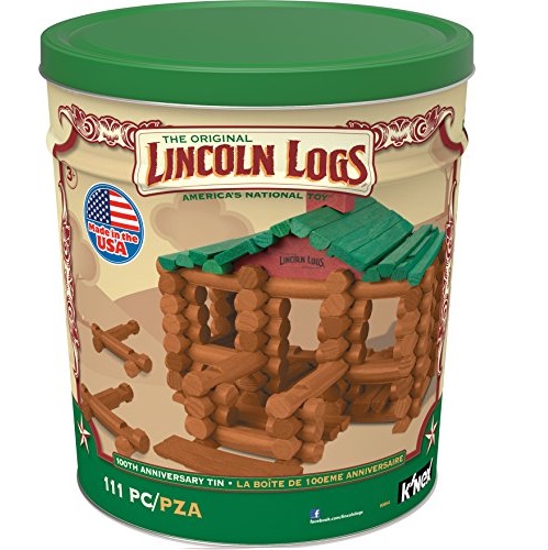 Lincoln Logs 积木搭建模块玩具100周年纪念版，原价$49.99，现点击coupon后仅售$28.49，免运费