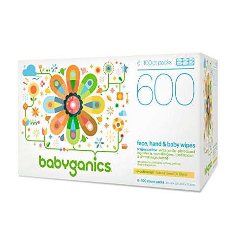 Babyganics Face, Hand & Baby Wipes, Fragrance Free, 600 Count (Contains Six 100-Count Packs), only $11.20, free shipping after clipping coupon and using SS