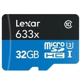 Lexar High-Performance MicroSDHC 633x 32GB UHS-I/U3 (Up to 95MB/s Read) w/USB 3.0 Reader Flash Memory Card LSDMI32GBBNL633R $15.95 FREE Shipping on orders over $49