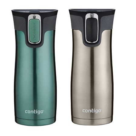 Contigo AUTOSEAL Travel Mug - Stainless Steel Vacuum Insulated Tumbler - 2 Pack (Green/Stainless Steel), only $29.95, free shipping