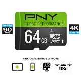 PNY U3 Turbo Performance 64GB High Speed MicroSDXC Class 10 UHS-I, up to 90MB/sec Flash Card (P-SDUX64U390G-GE) $19.99 FREE Shipping on orders over $49