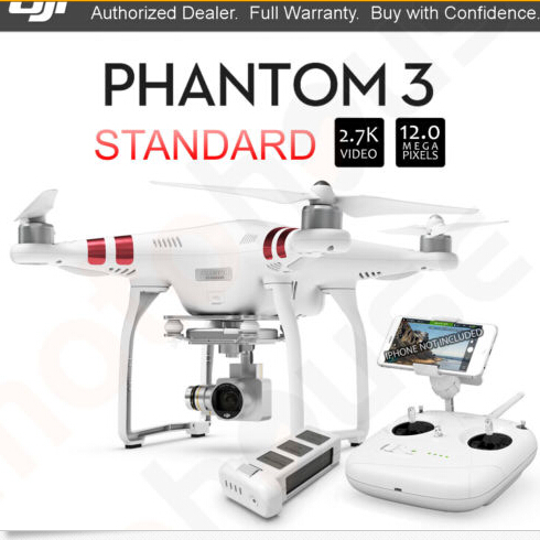 大疆Phantom 3 Standard四轴航拍飞行器 $699包邮 大部分州无税+送礼品！