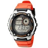 Casio Men's AE-2100W-4AVCF Digital 10-Year Battery Digital Display Quartz Orange Watch $20.30