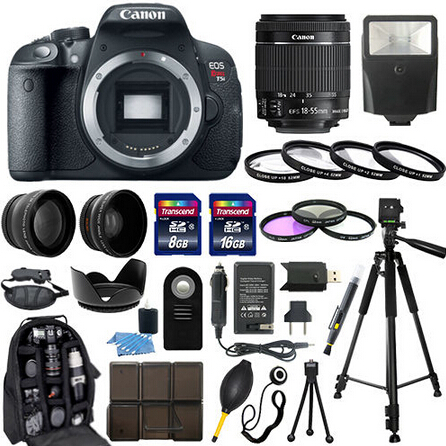 Canon EOS Rebel T5i SLR Camera + 18-55mm STM Lens + 30 Piece Accessory Bundle $599.95 