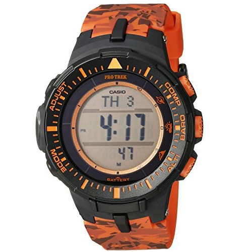 Casio Men's PRG-300CM-4CR Pro Trek Triple Sensor Tough Solar Digital Display Quartz Orange Watch , only $75.99, FREE Shipping