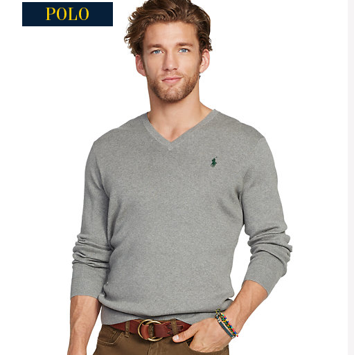 Ralph Lauren : PIMA COTTON V-NECK SWEATER, $34.99+ Free Shipping with Code