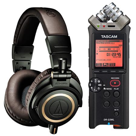 Audio-Technica ATH-M50xDG Pro Studio Monitor Headphone Dk Green W/Tascam DR-22WL, only $174.99, free shipping