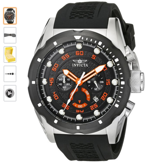 史低價！Invicta 20305男士賽道系列黑色不鏽鋼手錶 現價僅售$49.99 免運費