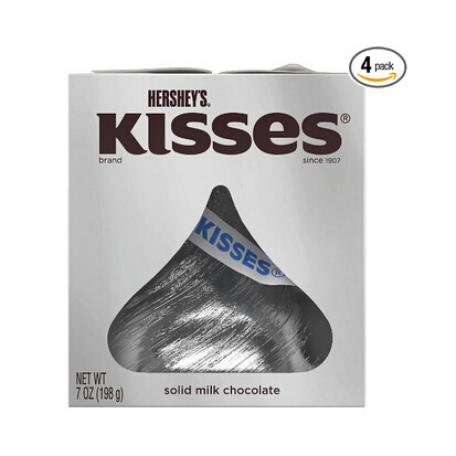  闪购！Kisses 好时超大牛奶巧克力7oz 4盒装  仅售  $13.12