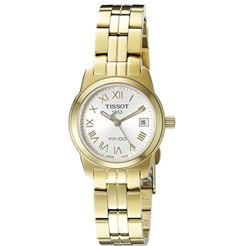 Tissot Women's T0492103303300 PR 100 Gold-Tone Silver Dial Watch, only $242.90, free shipping after using coupon code 
