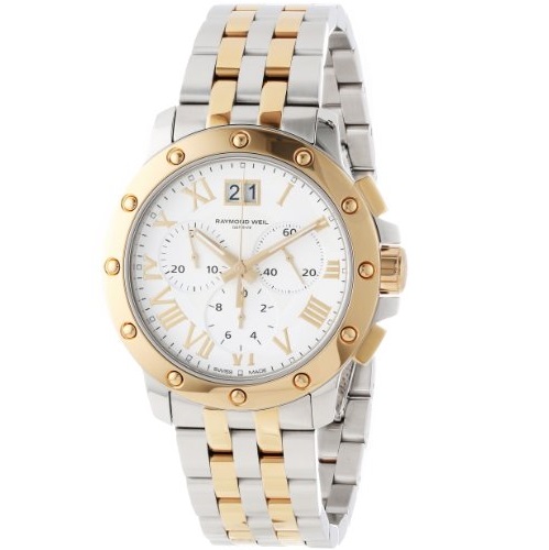 Raymond Weil Men's 4899-STP-00308 Tango Gold and Steel White Chronograph Watch, only $487.80, free shipping after using coupon code 