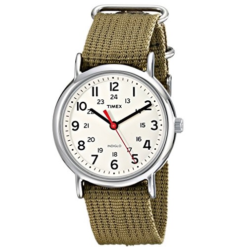 Timex Unisex T2N651KW Weekender Olive Slip Through Strap Watch, only $16.79 after using coupon code 