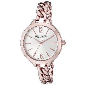 Stuhrling Original Women's 624M.03 Vogue Swiss Quartz Rose Tone Link Bracelet Watch  $54.99