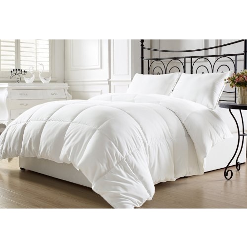 Chezmoi Collection White Goose Down Alternative Comforter, Full/Queen with Corner Tab, only $29.99 free shipping
