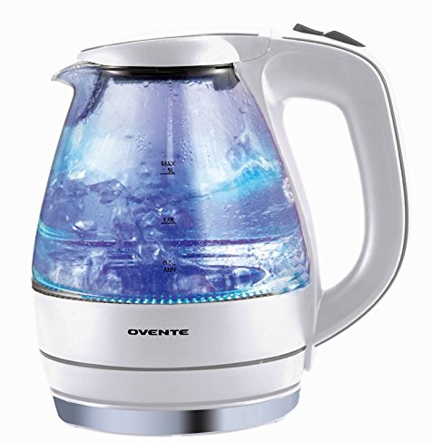 Ovente KG83W Glass Electric Kettle, 1.5 L, White, only $14.99