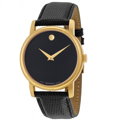 MOVADO Museum Black Dial Black Leather Men's Watch Item No. 2100005, only $194.99, free shipping after using coupon code