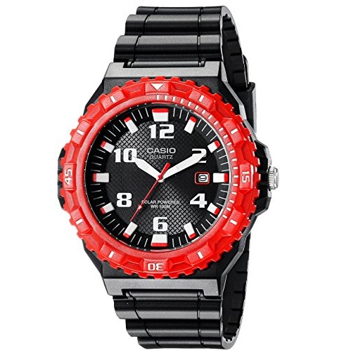 Casio Men's MRW-S300H-4BVCF Tough Solar Watch With Black Resin Band, only $16.42