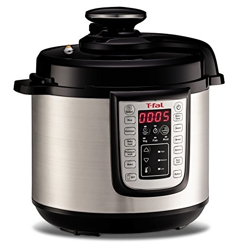 T-fal CY505E 12-in-1 Pressure Cooker, Pressure Fryer, Programmable Pressure Cooker, 25 Programs, 6 Quart, Silver, only $48.50, free shipping