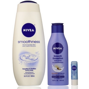 NIVEA Smooth洗浴护肤3件套礼盒 点coupon后$6.75