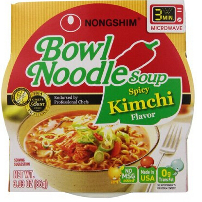 Nongshim Spicy Kimchi Noodle Soup Bowl, 3.03 Ounce (Pack of 12) $6.21