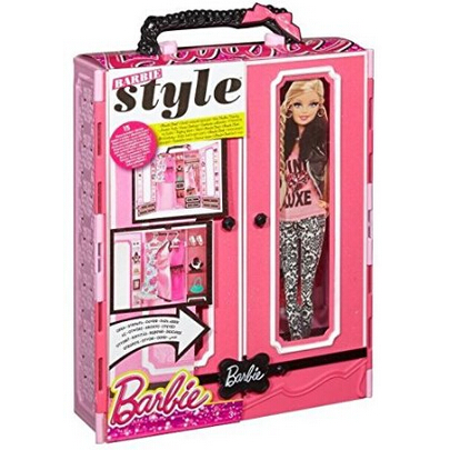 Amazon有Barbie 芭比娃娃时尚衣柜玩具组  仅售$14.99 