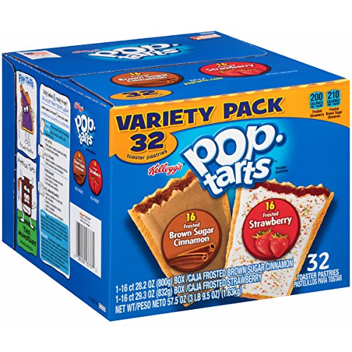 Pop-Tarts Breakfast Toaster Pastries, Flavored Variety Pack, Frosted Brown Sugar Cinnamon, Frosted Strawberry, 57.5 oz (32 Count) , only $5.61, free shipping