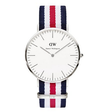 Daniel Wellington Men's 0202DW Canterbury Stainless Steel Watch with Tricolor Nylon Band  $71.62