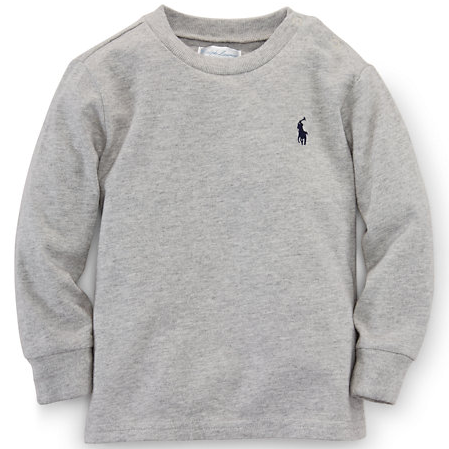 Ralph Lauren: Kid's COTTON LONG-SLEEVED TEE, $6.99+Free Shipping with Code