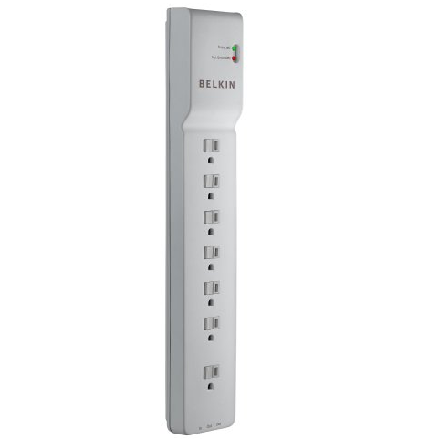 Belkin 7接口浪涌保护插线板，现仅售$9.99