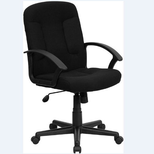 Flash Furniture GO-ST-6-BK-GG黑色中背扶手辦公椅，超值僅售$33.50