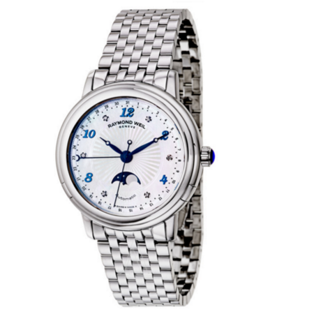 Ashford 現有RAYMOND WEIL 蕾蒙威 Maestro 經典大師系列 2739-ST-05985 女款月相機械腕錶，僅售$899.00需折扣碼