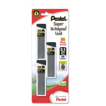  销量第一！Pentel 超高清铅笔芯, 0.5 mm, 90根  特价仅售$3.00