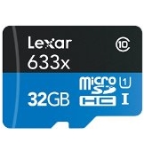 Lexar High-Performance microSDHC 633x 32GB UHS-I/U1 (Up to 95MB/s Read) w/USB 3.0 Reader Flash Memory Card - LSDMI32GBB1NL633R $12.96 FREE Shipping on orders over $49