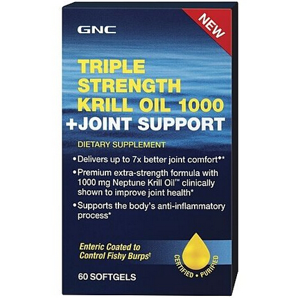 GNC Triple Strength Krill Oil 1000 + Joint Support 60 softgels   $14.99