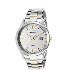 Seiko Men's SUR053 Two-Tone Stainless-Steel Quartz Watch with Silver Dial  $61.93