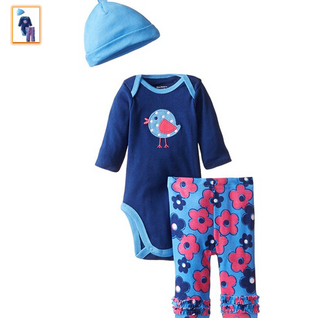 Gerber Baby Girls' Three-Piece Set with Bodysuit, Cap, and Pant  $4.82