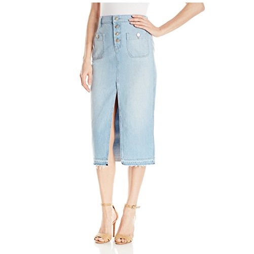 7 For All Mankind Women's Exposed Button Long Skirt with Released Hem, only $60.14, free shipping