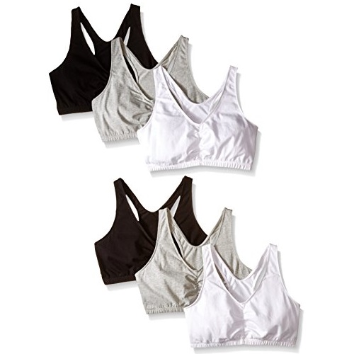 Fruit of the Loom Women's Shirred-Front Racerback Bra (Pack of Six), only $25.99, free shipping
