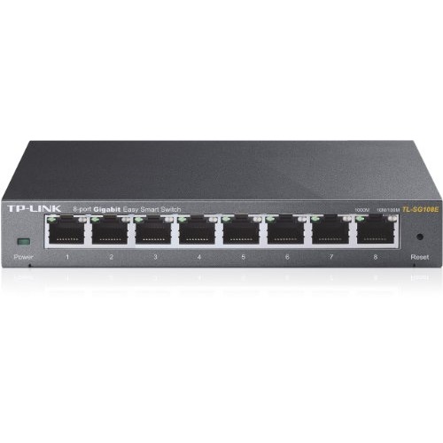 TP-LINK TL-SG108E 8-Port Gigabit Easy Smart Switch with 8 10/100/1000 Mbps RJ45 Ports, MTU/Port/Tag-Based VLAN, QoS and IGMP, only $25.99