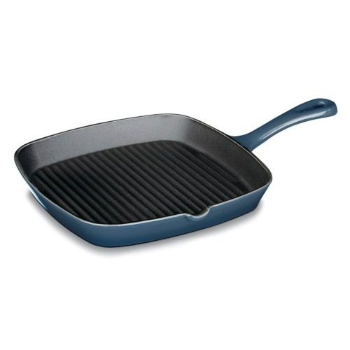 Cuisinart CI30-23BG Chef's Classic Enameled Cast Iron 9-1/4-Inch Square Grill Pan, Provencal Blue, only $24.50