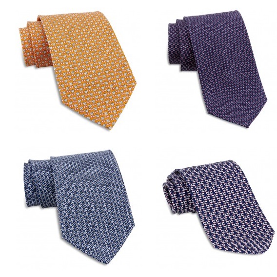 Jomadeals：意大利制造！Ferragamo 菲拉格慕  多款男士真丝印花领带，原价$142.50，现使用折扣码后仅售$79.99，$5运费。中国国内售价￥1500