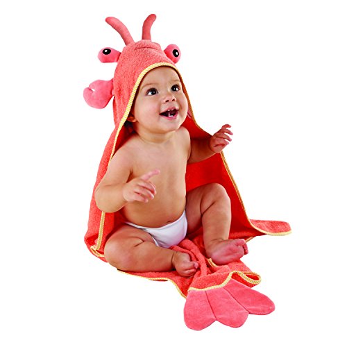 Baby Aspen, Lobster Laughs Lobster Hooded Towel, Red, 0-9 Months, only $16.40