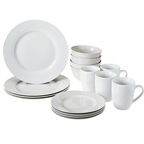AmazonBasics 16-Piece Dinnerware Set, Service for 4, only $19.99 