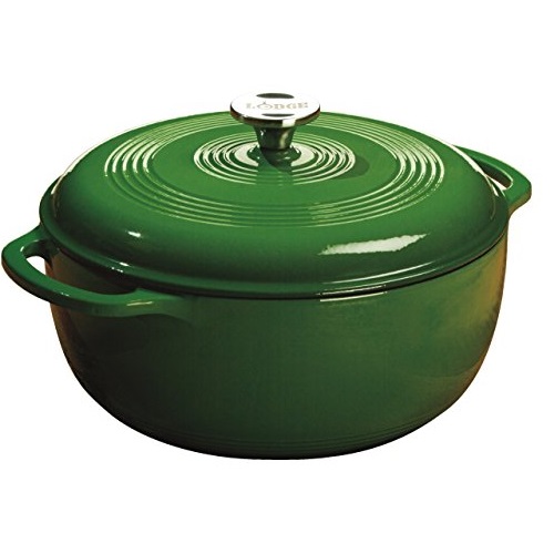 Lodge Color EC6D53 Enameled Cast Iron Dutch Oven, Emerald Green, 6-Quart, only $38.96 , free shipping