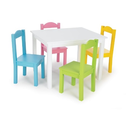 Humble Crew, White/Pastel Wood Table & 4 Chair Set only$59.39 , free shipping