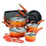Rachael Ray 14-Piece Hard Enamel Nonstick Cookware Set, Orange $89.97 FREE Shipping