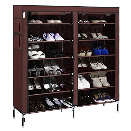 Homdox 7-Tier Shoe Rack Portable Shoe Storage Cabinet Organizer with Side Pockets, only $23.59 & FREE Shipping