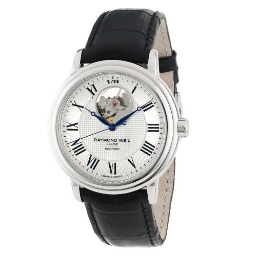 RAYMOND WEIL Maestro Silver Dial Black Leather Men's Watch Item No. 2827-STC-00659, only $649.00, free shipping after using coupon code